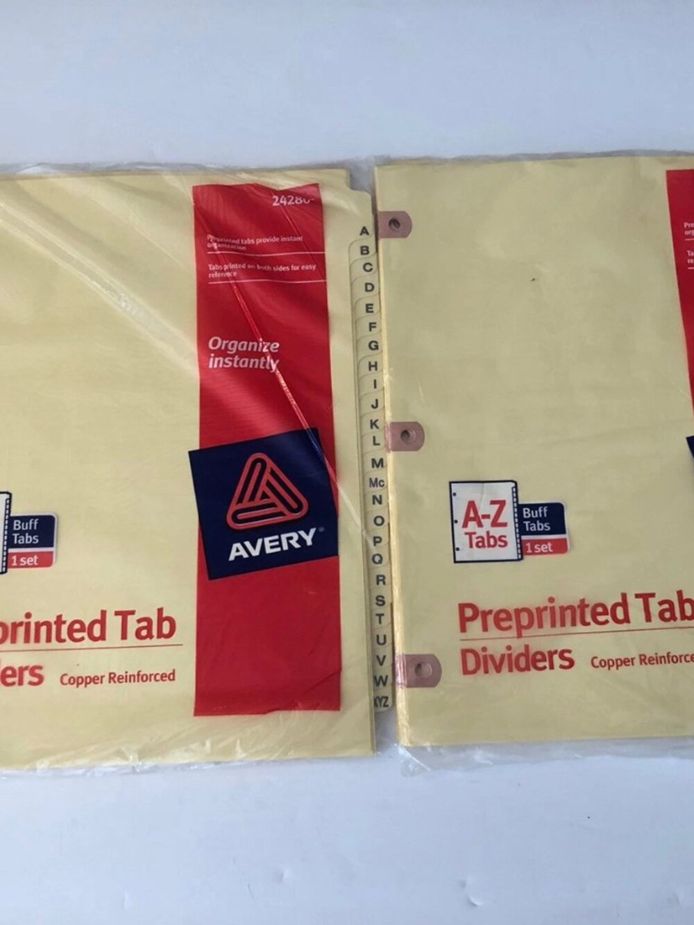 Avery 2 Sets Of Preprinted Dividers, Copper Reinforced, 25-Tab Set, A-Z (24280)
